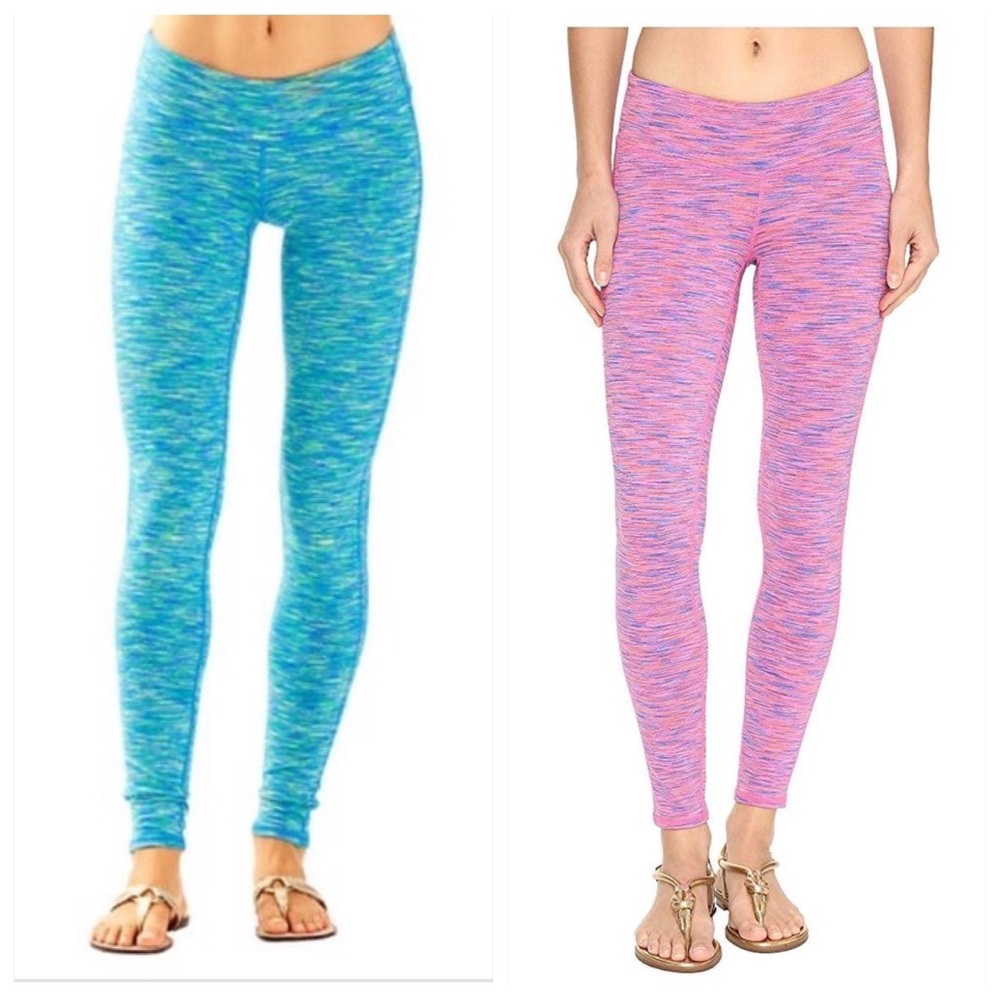 EUC Luxletic Blue & Pink Space Dye leggings Small